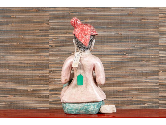 Thai Carved And Polychrome Finished Wooden Burmese Soldier