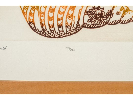 Lawrence Lerfald (Am. B. 1938) Set Of 4 Framed Etchings With Aquatics & Butterflies