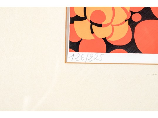  Daniele Akmen (Monaco, B 1945) Signed Serigraph Man With Orange Hair & Cat