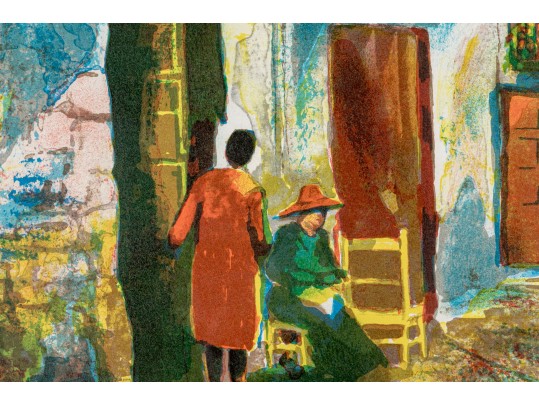 Jose Luis Florit (Spain, 1909 - 2001) Artist Proof Of A Street Scene