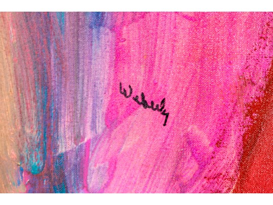 Signed Acrylic On Canvas Abstract Work