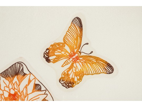 Lawrence Lerfald (Am. B. 1938) Set Of 4 Framed Etchings With Aquatics & Butterflies