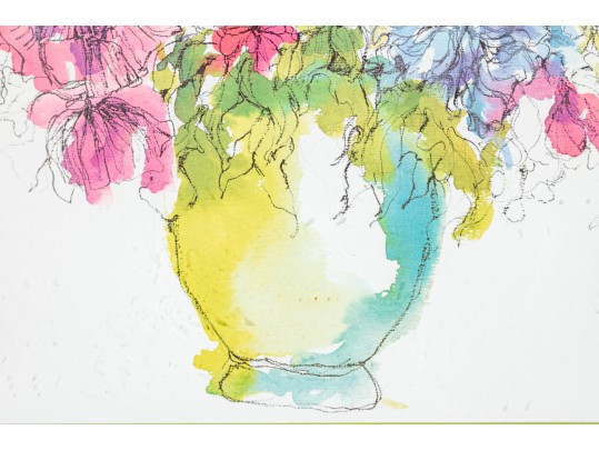 Rodin Decorative Floral Stil Life Print Titled Anemones #1