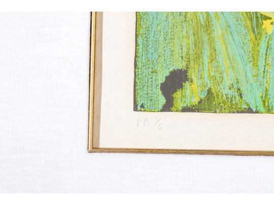 Nicola Simbari (Italian 1927 - 2012) Signed & Numbered Serigraph Boy On Bike