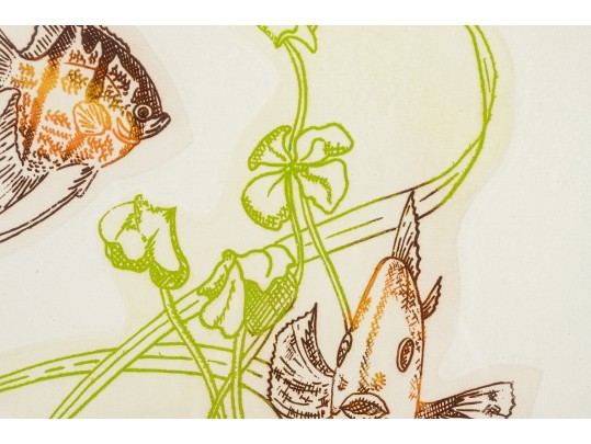 Lawrence Lerfald (Am. B. 1938) Set Of 4 Framed Etchings With Aquatics & Butterflies