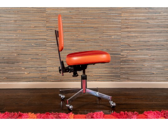 Nightingale Industries Limited MCM Fabric And Leather Upholstered Desk Chair On Casters, 1968