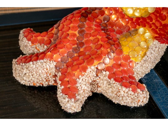 Decorative Mixed Media Marine Sculpture With Fish, Made In Thailand