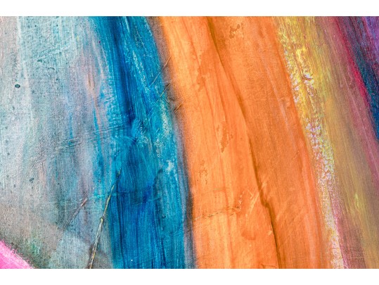 Signed Acrylic On Canvas Abstract Work