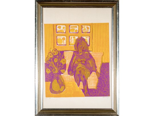 Signed Limited Edition Artist Proof Woman On Sofa