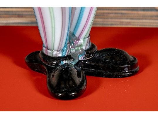 Playful Veteria Pitau Italian Made Polychrome Glass Clown