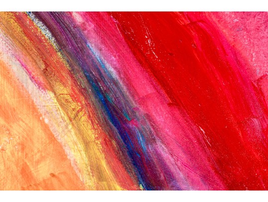 Signed Acrylic On Canvas Abstract Work