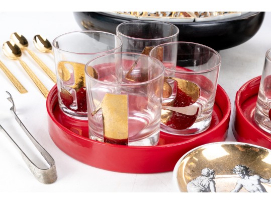 Group Of Fun Mid Century Barware & Table Top Entertaining