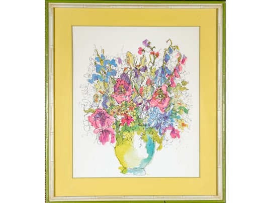 Rodin Decorative Floral Stil Life Print Titled Anemones #1