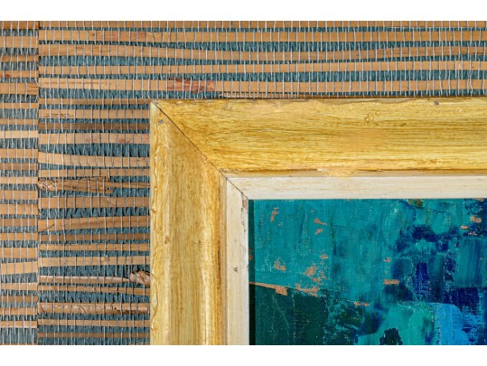 Edith Ferullo (Am. 1928-2008) OIl On Board Girl With Vase Of Flowers