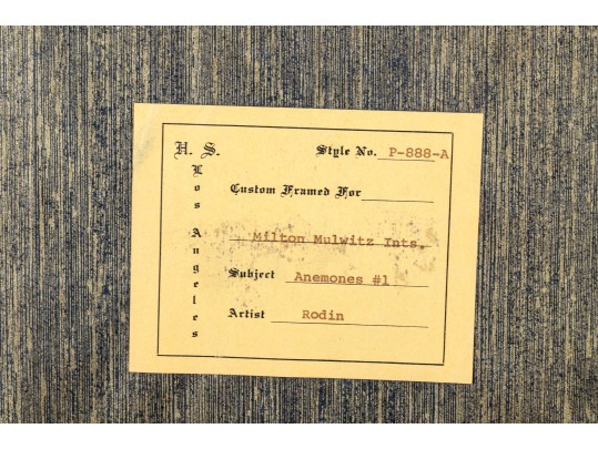 Rodin Decorative Floral Stil Life Print Titled Anemones #1