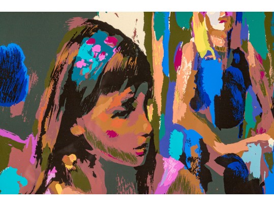 Nicola Simbari (Italian 1927 - 2012) Signed & Numbered Serigraph Artist Proof Girl In Pink Dress