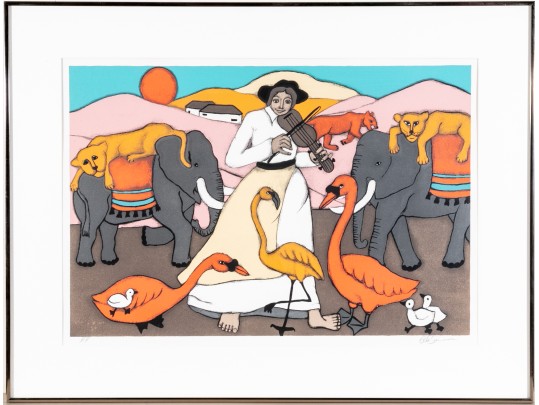 Elke Sommer ( Germany, B. 1940) Signed Artist Proof Titled Elephant Girl