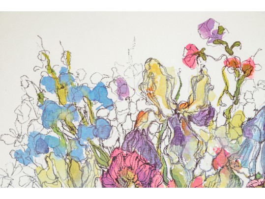 Rodin Decorative Floral Stil Life Print Titled Anemones #1