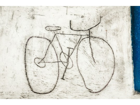Peter Barger (Am. B. 1947) Signed & Numbered Etching With Bicycle