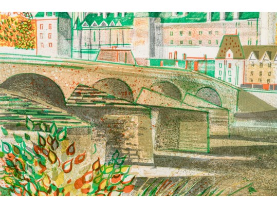 Claude Grosperrin (French, 1936-1977)  Pencil Signed Artist Proof Of Two Chateaus