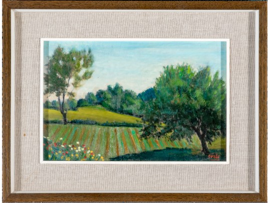 Signed Oil On Mason Board Landscape