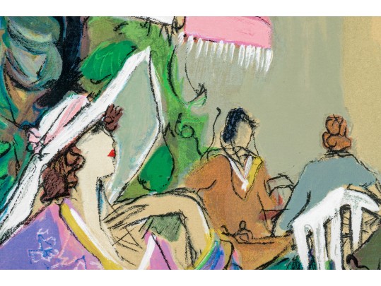 Isaac Maimon (Israeli, B. 1951) Signed Artist Proof Women At Outdoor Cafe 