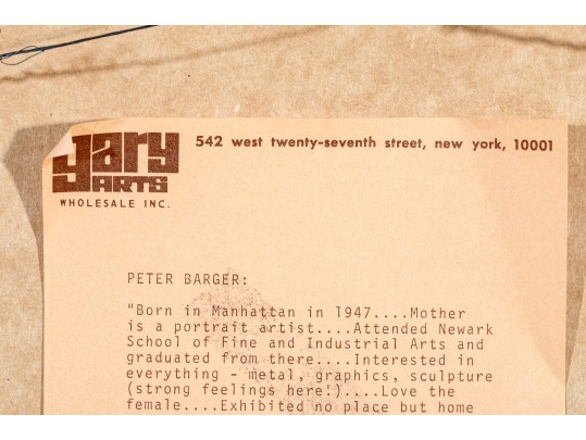 Peter Barger (Am. B. 1947) Signed & Numbered Etching With Bicycle