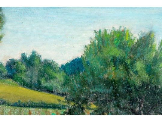 Signed Oil On Mason Board Landscape