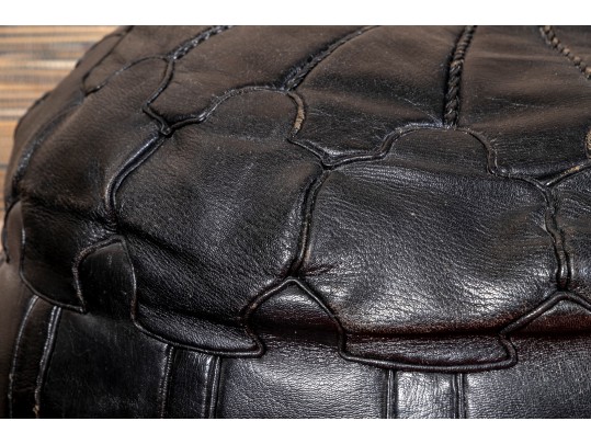 Fabulous Decorative Leather Upholstered Poof Ottoman