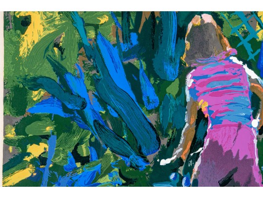 Nicola Simbari (Italian 1927 - 2012) Signed & Numbered Serigraph Boy On Bike