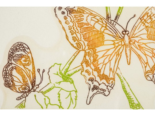 Lawrence Lerfald (Am. B. 1938) Set Of 4 Framed Etchings With Aquatics & Butterflies