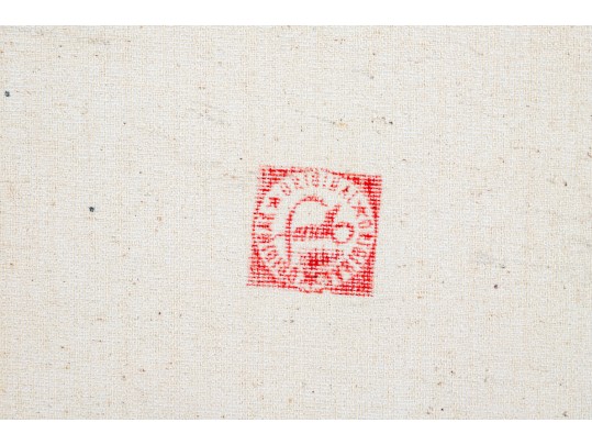 Edith Ferullo (Am. 1928-2008) Oil On Canvas Girl In Orange With 3 Daisies