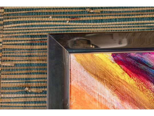 Signed Acrylic On Canvas Abstract Work