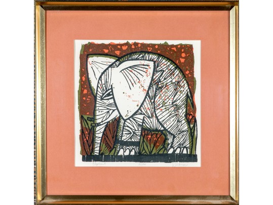 David Weidman (Am. 1921-2014) Limited Edition Elephant Lithograph