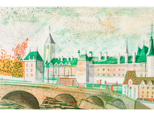 Claude Grosperrin (French, 1936-1977)  Pencil Signed Artist Proof Of Two Chateaus