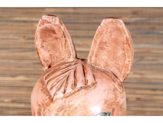 Fantastic Artisanal Carved And Painted Wooden Alpaca