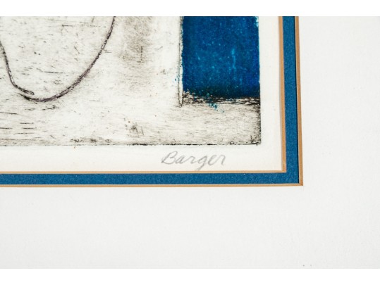 Peter Barger (Am. B. 1947) Signed & Numbered Etching With Bicycle