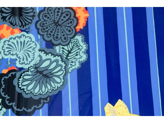  Daniele Akmen (Monaco, B 1945) Signed Serigraph Man With Orange Hair & Cat