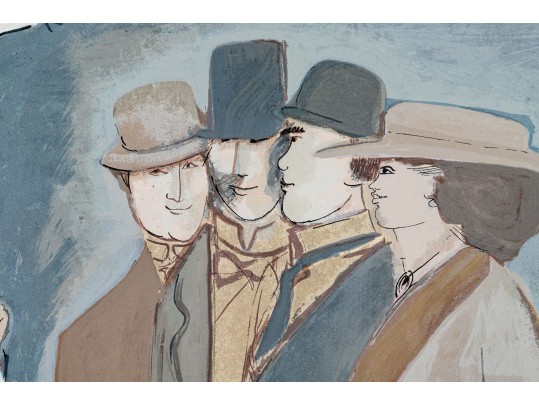 David Schneuer (Poland/Israel 1905-1988) Signed Limited Edition Litho Lady With Parasol