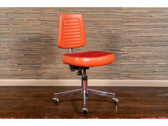 Nightingale Industries Limited MCM Fabric And Leather Upholstered Desk Chair On Casters, 1968