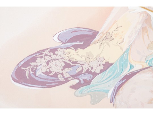 Ayers Over-sized Numbered Limited Edition Litho Geisha With Shamisen