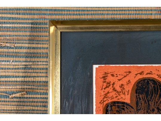 David Weidman (Am, B. 1921) Signed Print Children & Pet