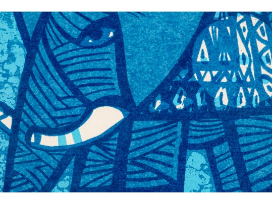 David Weidman (Am, B. 1921) Blue Elephant Signed Print