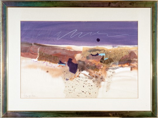 Harold E. Larsen (American, B. 1935) Mixed Media On Paper, Abstract