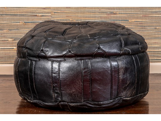 Fabulous Decorative Leather Upholstered Poof Ottoman