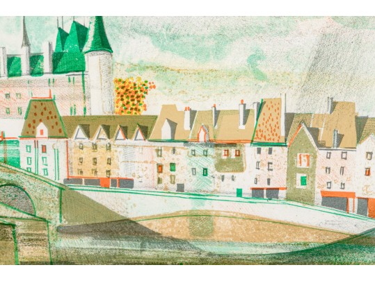 Claude Grosperrin (French, 1936-1977)  Pencil Signed Artist Proof Of Two Chateaus