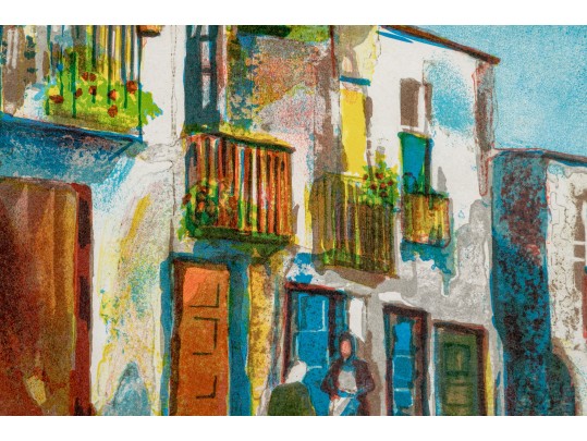 Jose Luis Florit (Spain, 1909 - 2001) Artist Proof Of A Street Scene