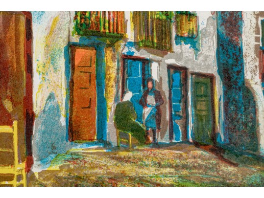 Jose Luis Florit (Spain, 1909 - 2001) Artist Proof Of A Street Scene