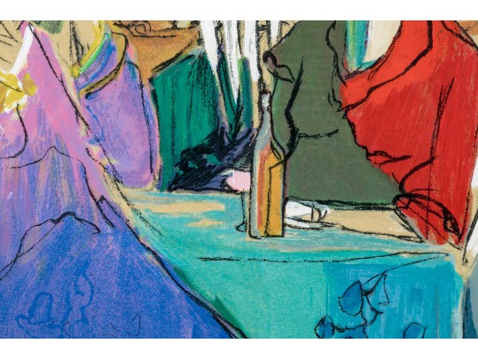 Isaac Maimon (Israeli, B. 1951) Signed Artist Proof Women At Outdoor Cafe 