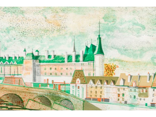 Claude Grosperrin (French, 1936-1977)  Pencil Signed Artist Proof Of Two Chateaus